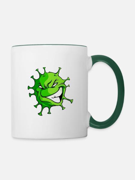 Wildvirus - Tasse zweifarbig - Weiß/Dunkelgrün