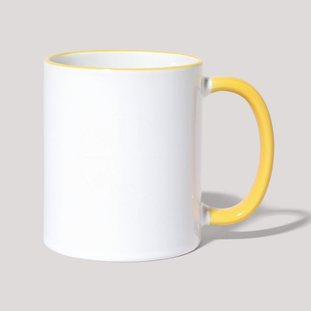 Vegvisir Kreis - Tasse zweifarbig Weiß/Gelb
