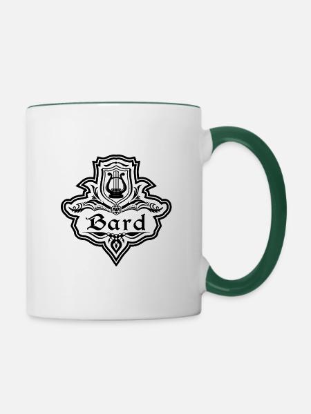Bard RPG Charakterklassen - Tasse zweifarbig - Weiß/Dunkelgrün