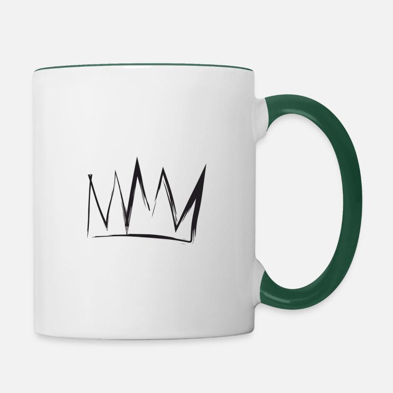 Crown - Contrasting Mug - white/dark green