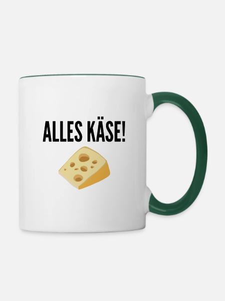 Alles Käse! - Tasse zweifarbig - Weiß/Dunkelgrün
