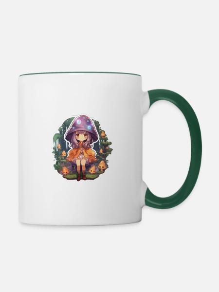 Enchanting Spellcaster Cartoon - Tasse zweifarbig - Weiß/Dunkelgrün