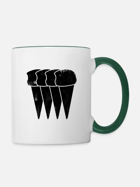 Eiscreme - Tasse zweifarbig - Weiß/Dunkelgrün