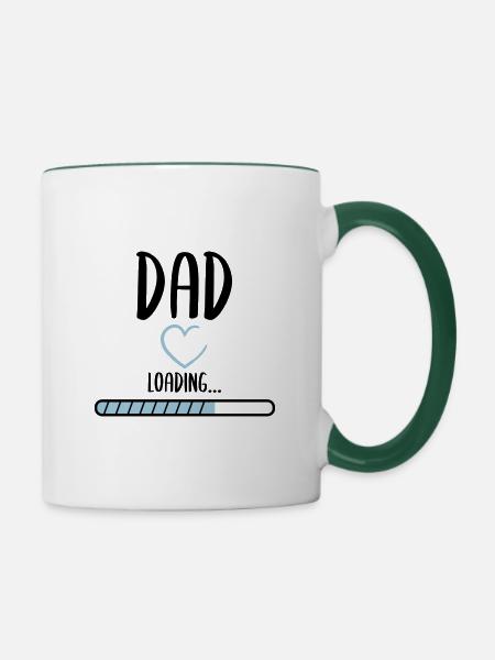 Soon dad - Tasse zweifarbig - Weiß/Dunkelgrün