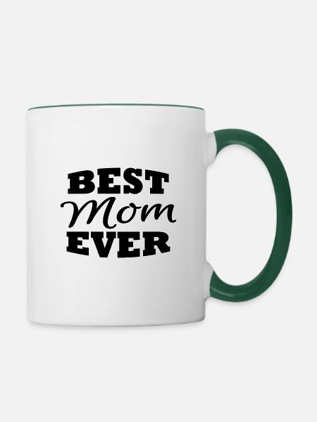 Best mom ever - Tasse zweifarbig - Weiß/Dunkelgrün