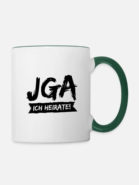 JGA - Ich heirate! - Tasse zweifarbig - Weiß/Dunkelgrün
