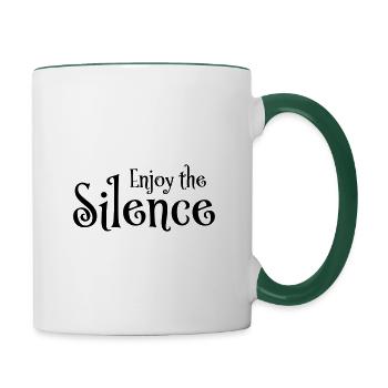 Enjoy the silence - Tasse zweifarbig - Weiß/Dunkelgrün - Rechts
