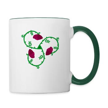 Dornentriskele Color - Tasse zweifarbig - Weiß/Dunkelgrün - Rechts