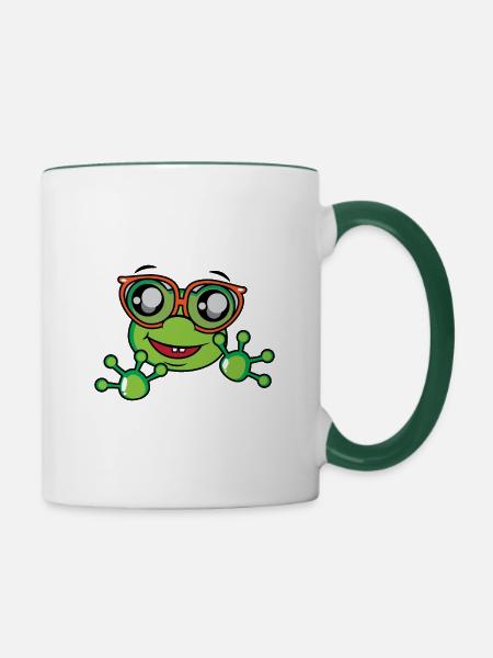 Geek Frog - Tasse zweifarbig - Weiß/Dunkelgrün