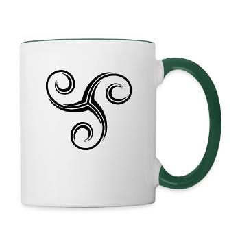 Jewelry Triskele black - Contrasting Mug - white/dark green - Right
