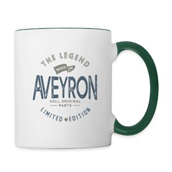 MADE IN aveyron cadeau anniveraire aveyronnais - Mug contrasté - blanc/vert foncé - Droite