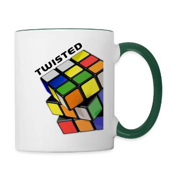 Rubik's Cube Twisted Sides - Contrasting Mug - white/dark green - Right