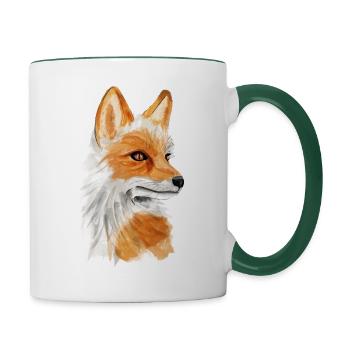 Majestätischer Fuchs - Tasse zweifarbig - Weiß/Dunkelgrün - Rechts