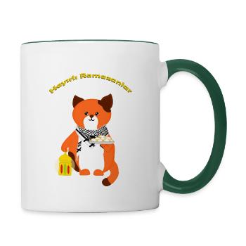 A sweet Ramadan guest - Contrasting Mug - white/dark green - Right