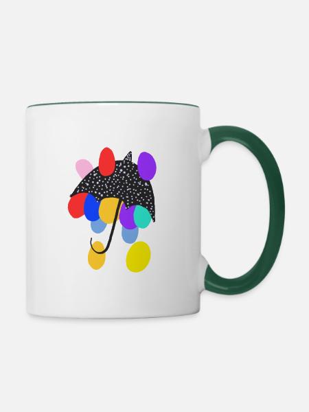 Fantasy-Regenschirm. - Tasse zweifarbig - Weiß/Dunkelgrün