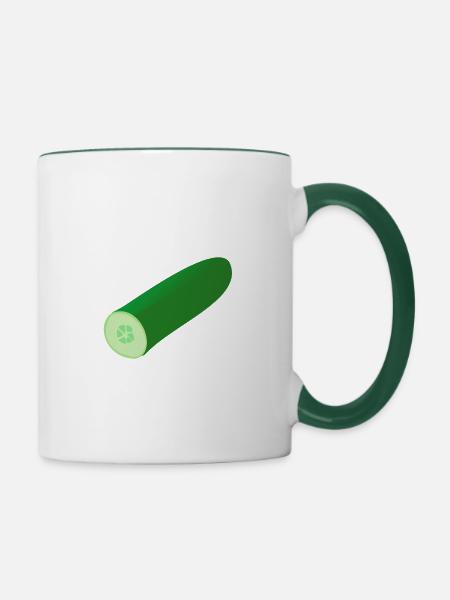 Gurke - Tasse zweifarbig - Weiß/Dunkelgrün
