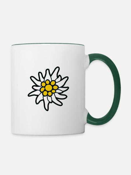 Edelweiss - Tasse zweifarbig - Weiß/Dunkelgrün