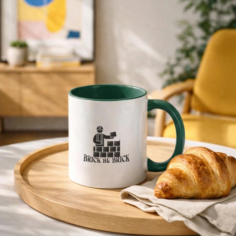 Brick by Brick - Meme Spruch Tasse zweifarbig