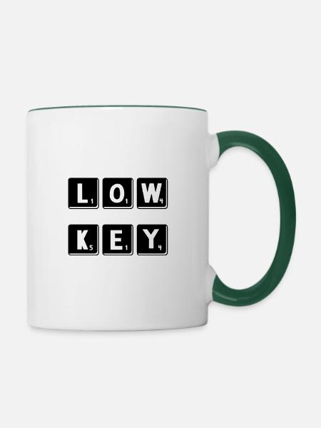 Low key - Tasse zweifarbig - Weiß/Dunkelgrün