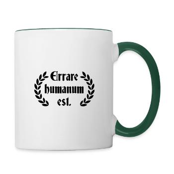 Errare Humanum Est - Latin saying - Contrasting Mug - white/dark green - Right