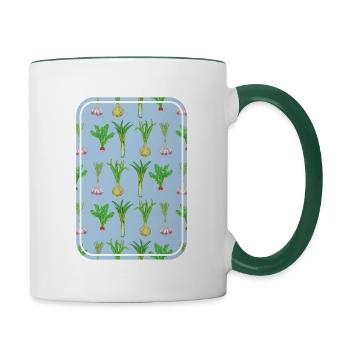 Modèle de potager - Mug contrasté - blanc/vert foncé - Droite