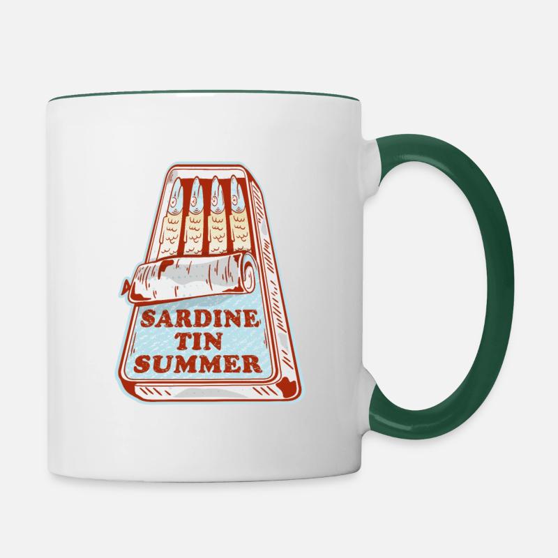 Sardines Summer - Contrasting Mug - white/dark green