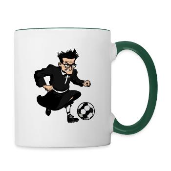 Footballer Pastor - Contrasting Mug - white/dark green - Right