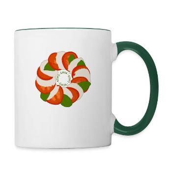 Lucques « Caprese » - Mug contrasté - blanc/vert foncé - Droite