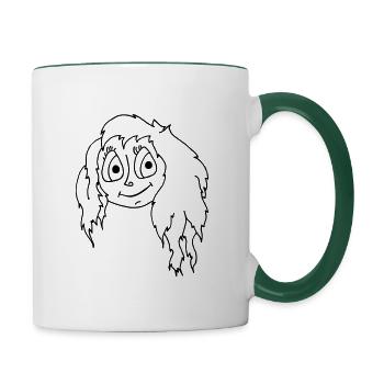 Fille - Mug contrasté - blanc/vert foncé - Droite