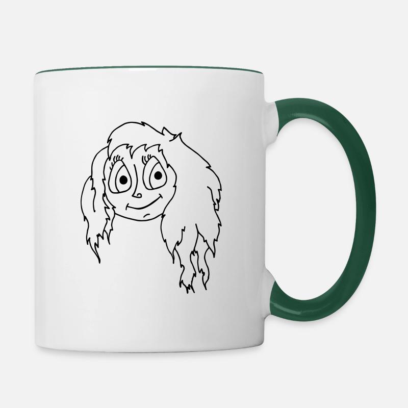 Fille - Mug contrasté - blanc/vert foncé