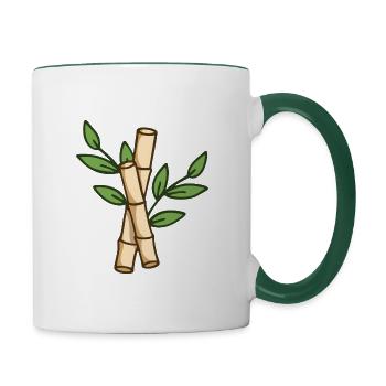 bambus - Tasse zweifarbig - Weiß/Dunkelgrün - Rechts