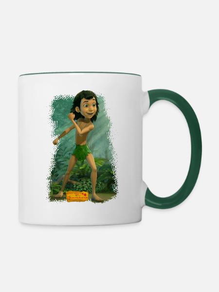Das Dschungelbuch Mogli - Tasse zweifarbig - Weiß/Dunkelgrün