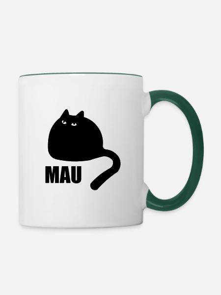 FLUFFY CAT MAU - Tasse zweifarbig - Weiß/Dunkelgrün