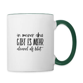 Lustiger Griechischer Spruch Griechenland Geschenk - Tasse zweifarbig - Weiß/Dunkelgrün - Rechts