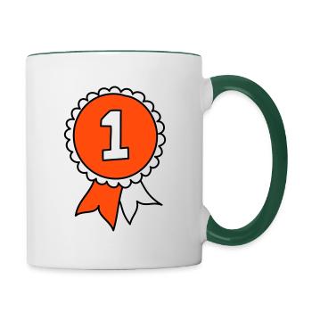 Medaille dreifarbig, Auszeichnung - Tasse zweifarbig - Weiß/Dunkelgrün - Rechts