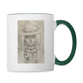°✩𓍊𓋼𓍊𓋼𓍊✧ magic witch ⋆𓋼𓍊☆𓍊𓋼⋆｡ - Tasse zweifarbig - Weiß/Dunkelgrün - Rechts