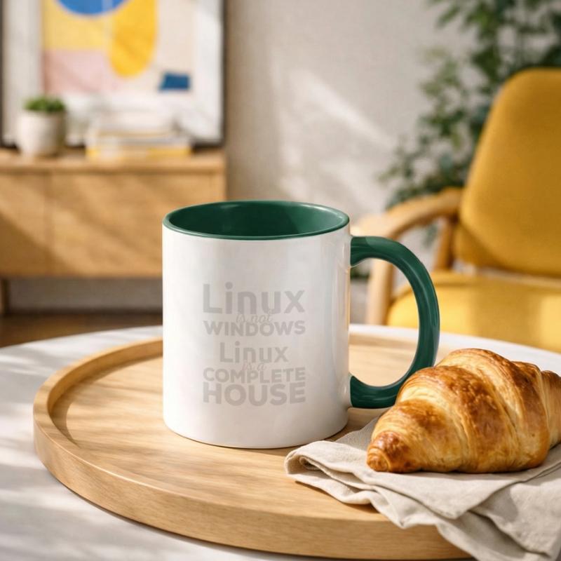 Linux est pas Windows! Linux est une maison complète! Mug contrasté