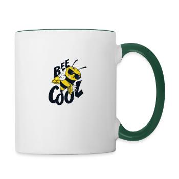 biene - Tasse zweifarbig - Weiß/Dunkelgrün - Rechts