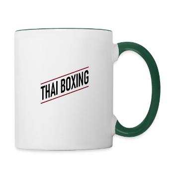 Thai Boxing - Tasse zweifarbig - Weiß/Dunkelgrün - Rechts