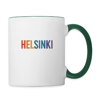 HELSINKI - Mug contrasté - blanc/vert foncé - Droite