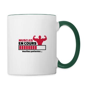 muscles en cours - Mug contrasté - blanc/vert foncé - Droite