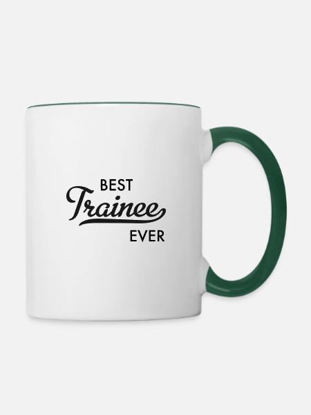 Trainee - Tasse zweifarbig - Weiß/Dunkelgrün