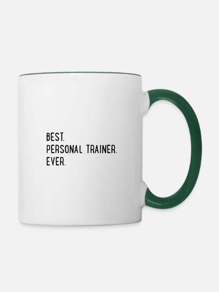 Personal Trainer - Tasse zweifarbig - Weiß/Dunkelgrün