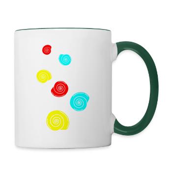 Mussel snail - Contrasting Mug - white/dark green - Right