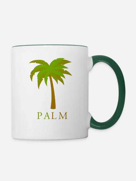 Handfläche - Tasse zweifarbig - Weiß/Dunkelgrün