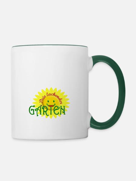 Dein lachender Garten - Tasse zweifarbig - Weiß/Dunkelgrün