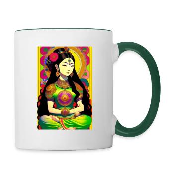 India Collection - Contrasting Mug - white/dark green - Right