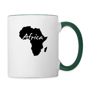 Afrique continent wildnis Safari animaux sauvages Reggae - Mug contrasté - blanc/vert foncé - Droite