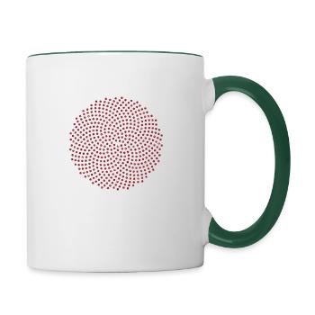 Fibonacci Mathematik Sonnenblume Phi Spirale Mathe - Tasse zweifarbig - Weiß/Dunkelgrün - Rechts