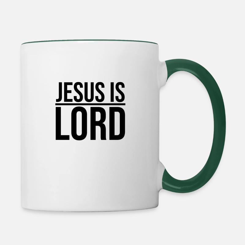 Jesus - Contrasting Mug - white/dark green